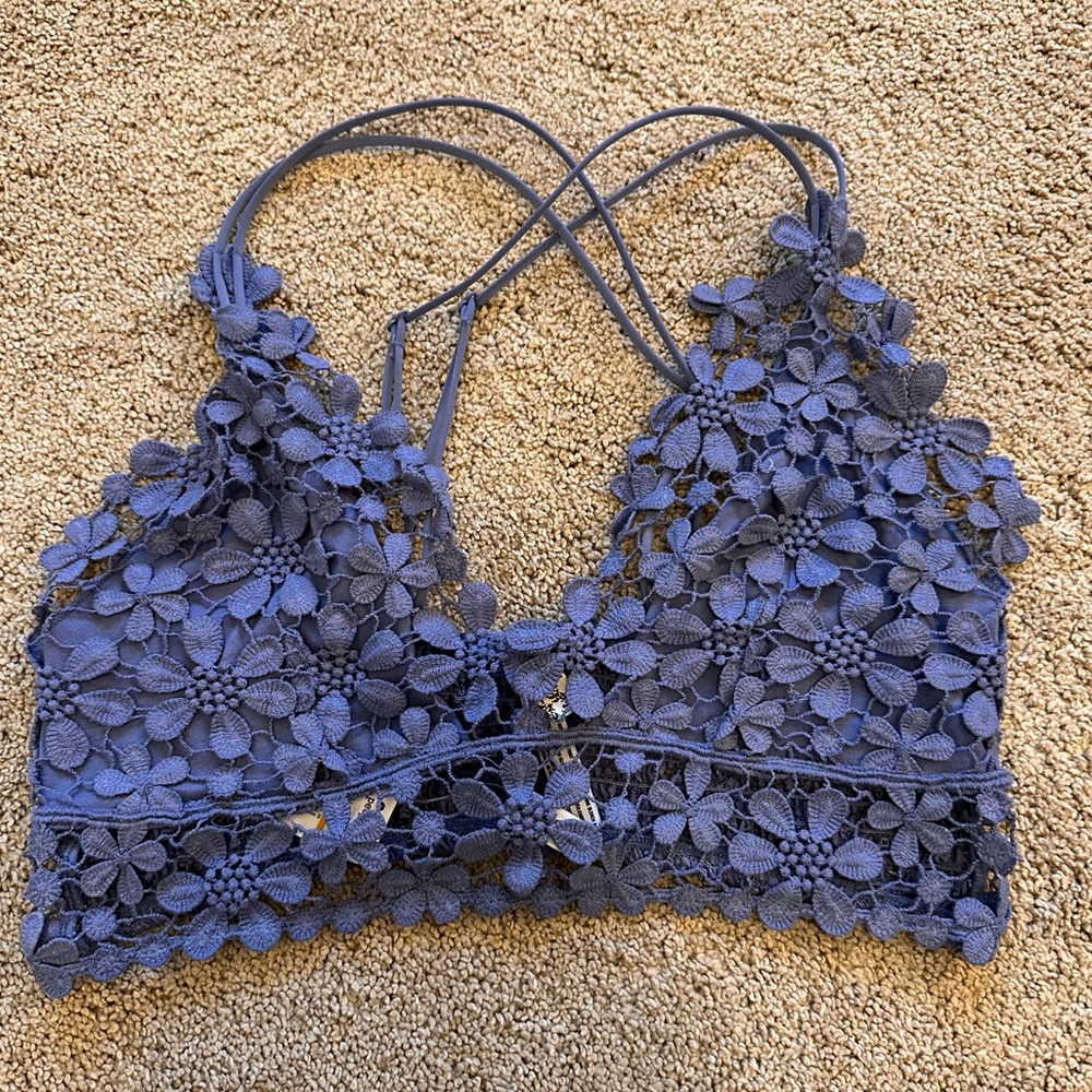NWT Free People floral bralette in light blue